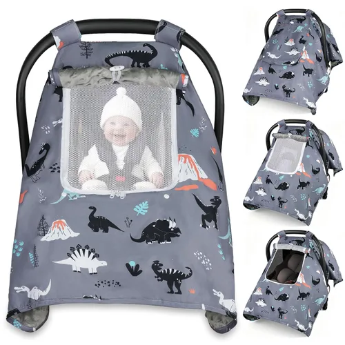 Vista 8 de Funda para Asiento de Coche para Bebé, Fundas para Asiento de Coche para Bebé con 2 Capas, Ventanas Transpirables, Funda para Asiento de Coche
