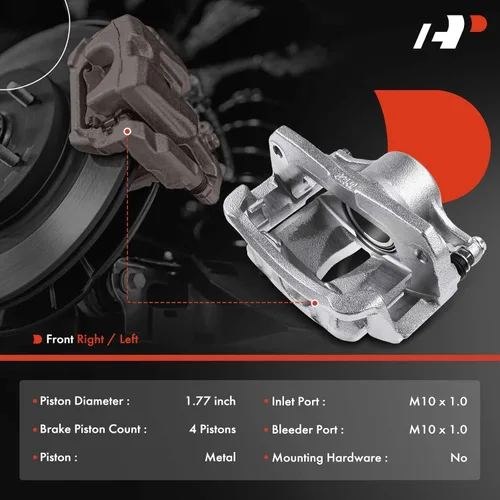 Vista 31 de A-Premium Conjunto de pinza de freno de disco compatible con modelos seleccionados de Toyota - Sequoia 2001-2002 4.7L, Tundra 2000-2003 3.4L 4.7L