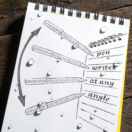 Vista 3 de Rite in the Rain pluma retráctil de metal de tinta negra para todo tiempo (n.º 97)