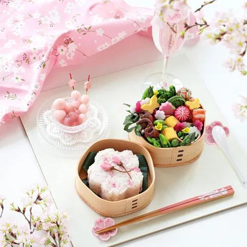 Vista 5 de Whaline 4 piezas de cucharas de café con diseño de flores de cerezo rosa, soporte de cucharadita de cerámica para decoración de mesa para el hogar