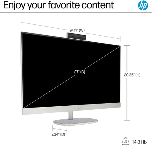 Vista 8 de HP Computadora de escritorio todo en uno con pantalla táctil de 27 pulgadas, Windows 11 Pro Business PC, Intel Core-Ultra 7 155U, pantalla LED
