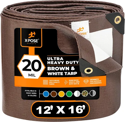 Vista 19 de Xpose Safety Lona ultra resistente de 5 x 7 pies, lonas impermeables de 20 mil para camping, aventuras al aire libre y cubierta de tienda