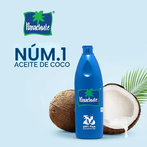 Vista 3 de Parachute Aceite de coco 100% puro y natural sin refinar Sin productos químicos y conservantes añadidos Tarro de 15 onzas líquidas