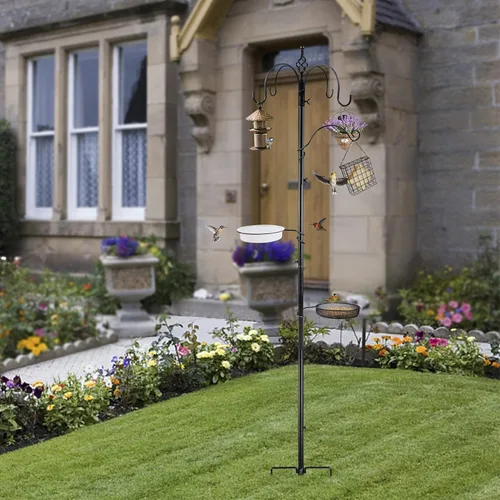 Vista 3 de yosager Kit de estación de alimentación de pájaros premium, poste de comedero de pájaros de 77 x 19 pulgadas, kit de lujo para colgar múltiples