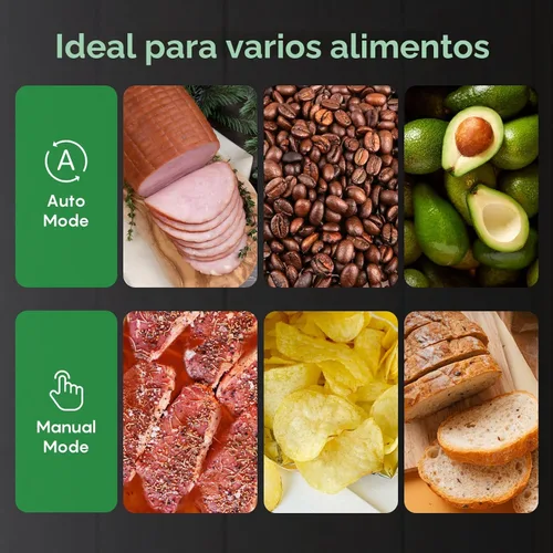 Vista 2 de Máquina selladora al vacío FRESKO con detección automática de bolsas, doble sellado térmico, sellador de alimentos compacto, fácil de usar, kit