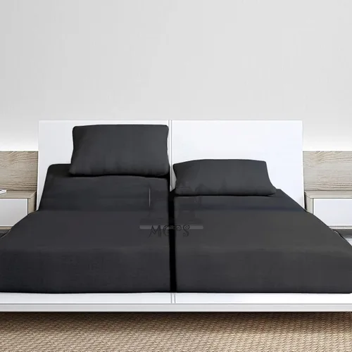 Vista 15 de Juego de sábanas divididas tamaño Queen para cama ajustable, tejido de satén suave, 1000 hilos, 100% algodón egipcio, juego de 5 piezas con 2
