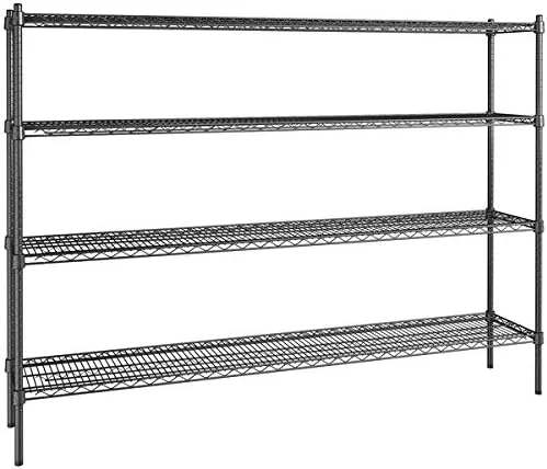 Vista 194 de Kit de 4 estantes de epoxi verde NSF de 21 x 72 pulgadas con postes de 86 pulgadas, estantería de almacenamiento resistente, kit de estantería