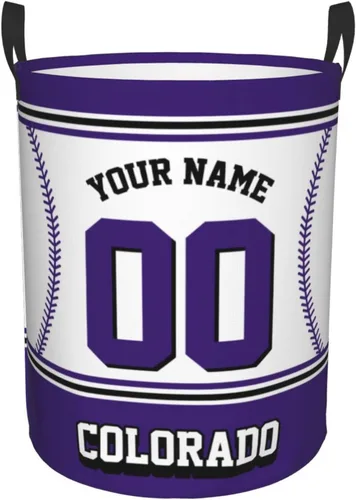 Vista 15 de Cesta de lavandería personalizada de Arizona, cesta de lavandería personalizada con nombre y número, cesta de almacenamiento plegable