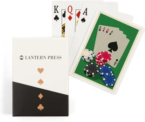 Cartas y fichas de póquer, tipografía (52 cartas de juego, baraja de cartas de tamaño póquer con comodines)
