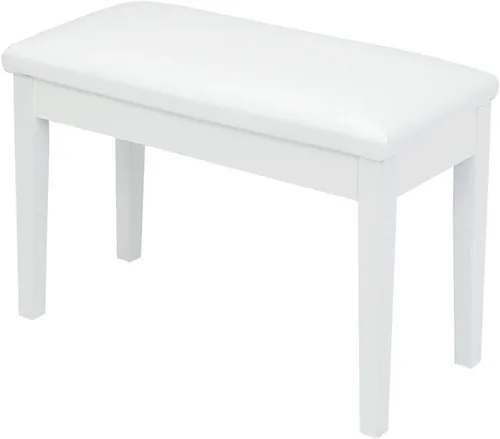 Vista 13 de Bonnlo - Banco de piano doble/dúo de madera con almacenamiento y cojín grueso, banco de piano acolchado de piel sintética para artista, asiento