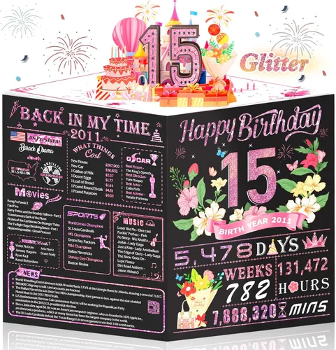 Vista 15 de Tarjetas de cumpleaños 90 para mujeres y hombres, ideas de regalo de cumpleaños 3D emergentes para abuela, mamá, papá, divertidas decoraciones
