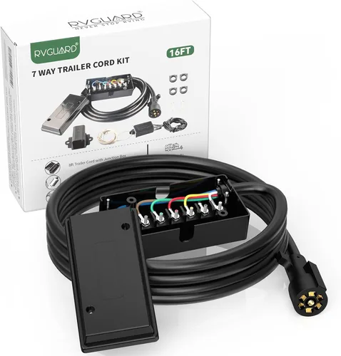 Vista 8 de RVGUARD Cable de Remolque de 7 Vías de 16 Pies con Kit de Caja de Conexiones de 7 Terminales, Incluye Interruptor de Desconexión de 12V y Soporte