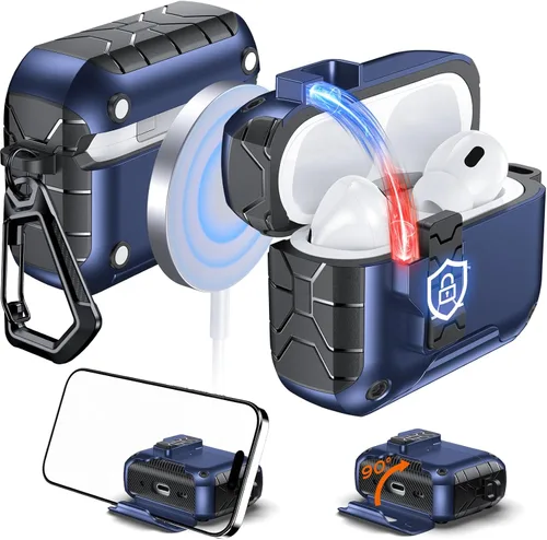 Vista 15 de Anqrp MagArmor Auto-Open para Funda de AirPods Pro de 2ª/1ª Generación con Imanes Integrados, [Apertura Automática con Una Pulsación]
