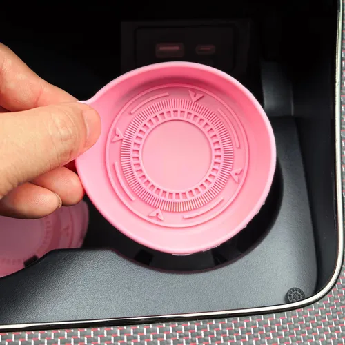 Vista 5 de Portavasos de silicona para automóvil, 3 pulgadas, redondos, antideslizantes, impermeables, resistentes al calor, para interior del vehículo, ajuste
