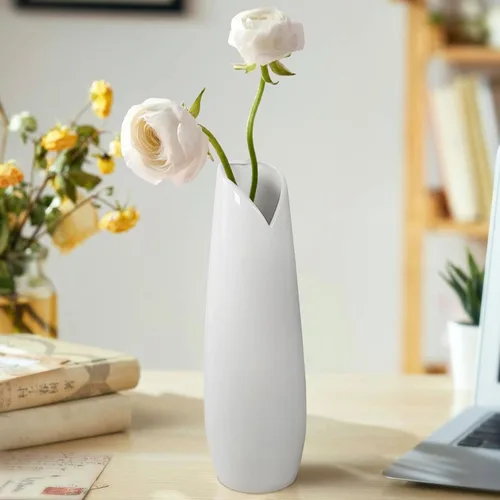 Vista 29 de White Ceramic Flower Vase,12 Inch Tall Modern Textured Vases for Home Decor,Table Centerpieces,Farmhouse,Shelf,Living Room Decorations Minimalist