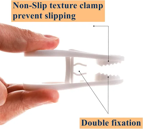 Vista 3 de Yopay Paquete de 50 clips para colgar perchas, colgador de plástico multiusos, pantalones de ropa fáciles de enganchar, clips fuertes para el hogar
