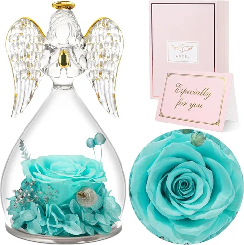 Sunia Regalos para mamá, regalos de cumpleaños para mujeres, rosas reales preservadas en cristal para el Día de la Madre, flores eternas, regalos