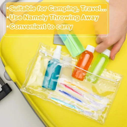 Vista 7 de Honeydak Paquete de 400 cepillos de dientes desechables envueltos individualmente, cepillo de dientes manual de un solo uso, cepillo de dientes