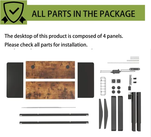 Vista 7 de Escritorio de pie de altura ajustable, 55 x 24 pulgadas, mesa de escritorio de pie para oficina en casa, escritorio de computadora de oficina