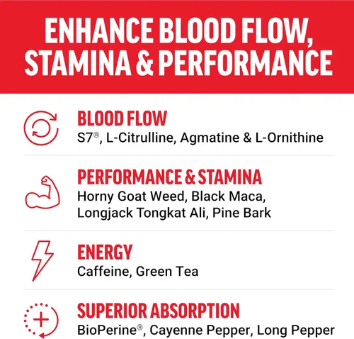 Vista 3 de Force Factor Suplemento potenciador de óxido nítrico Hardcore para hombres con L-citrulina, yohimbe, maca negra y vitaminas B para aumentar