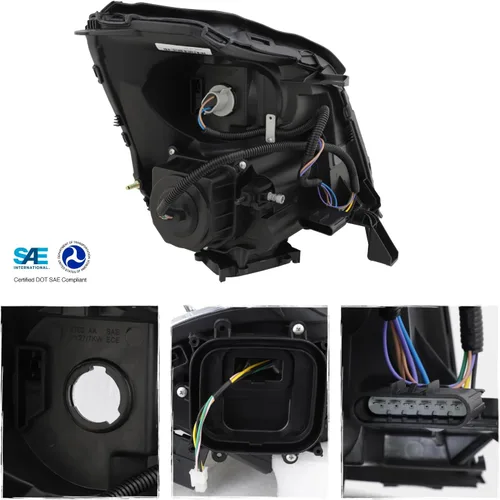 Vista 2 de AKKON - Compatible con Cadillac DTS 2006-2011 [tipo HID/Xenón] Proyector de faros cromados, par de faros delanteros para conductor+Pasajero, kit HID