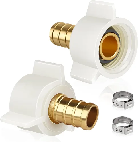 Vista 13 de Boltigen Conector de grifo de codo giratorio PEX de 1/2 pulgada (paquete de 5) con adaptador NPSM hembra de 1/2 pulgada NPT de 90 grados, accesorios
