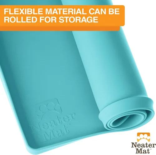 Vista 9 de Neater Pet Brands Neater Mat - Tapetes para mascotas para comida y agua, tapete para tazón de gato y perro, de silicona impermeable, bandeja