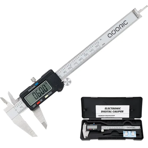 Vista 14 de Calibrador Digital, Adoric Calibradores de 0-6" Herramienta de Medición - Calibrador Micrómetro Electrónico con Pantalla LCD Grande, Función