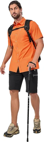 Vista 6 de Little Donkey Andy Camisas ligeras de secado rápido con botones para hombre, para golf, senderismo, casual, transpirable, UPF50