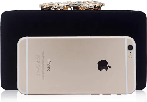 Vista 2 de Dexmay - Bolso de noche para mujer con cierre de mariposa y diamantes de imitación