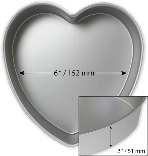 Vista 5 de PME Molde de aluminio anodizado para tartas con forma de corazón, 6 x 2 pulgadas de profundidad