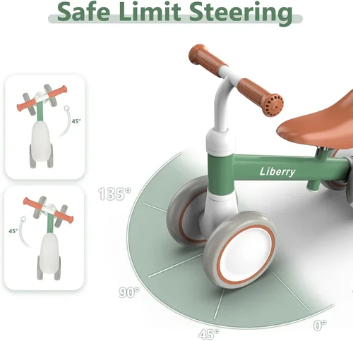 Vista 8 de Liberry Bicicleta de equilibrio para bebés de 1, 2, 3 años, bicicleta de equilibrio de 4 ruedas con asiento ajustable, regalo de primer cumpleaños