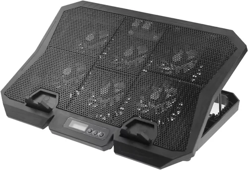 Almohadilla de refrigeración para laptop con 6 ventiladores silenciosos, velocidad ajustable, soporte de refrigeración LED azul para portátiles de