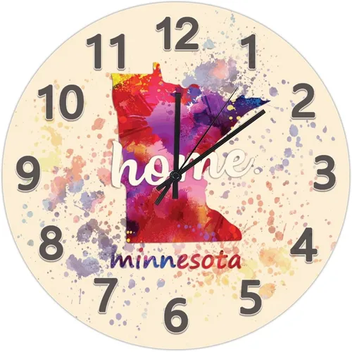 Vista 46 de UFunhome Reloj de pared con mapa del estado de Nevada, acuarela, Estados Unidos, reloj redondo de madera, funciona con pilas, silencioso, sin