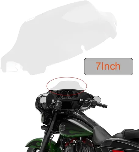 Vista 22 de WYNMOTO Parabrisas Pantalla Divisor de Viento de Humo Ondulado de 10.5" Compatible con Harley Davidson Touring Street Glide Electra Glide 2014-2024