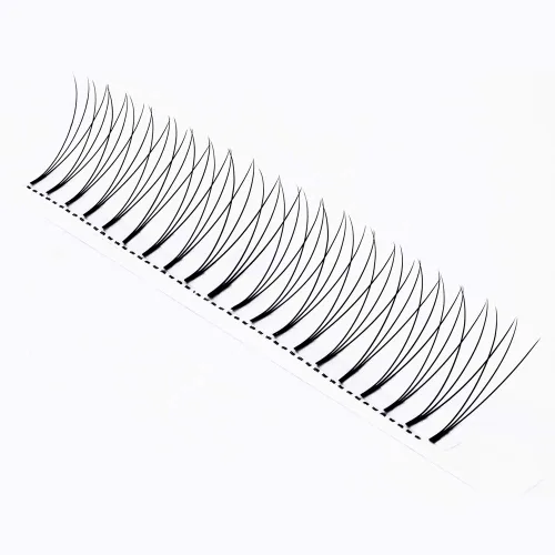 Vista 9 de QUEWEL Extensiones de pestañas listas para colocar, Extensiones de pestañas en abanico prefabricadas 3D de 0.07mm de grosor, rizado C, 10mm