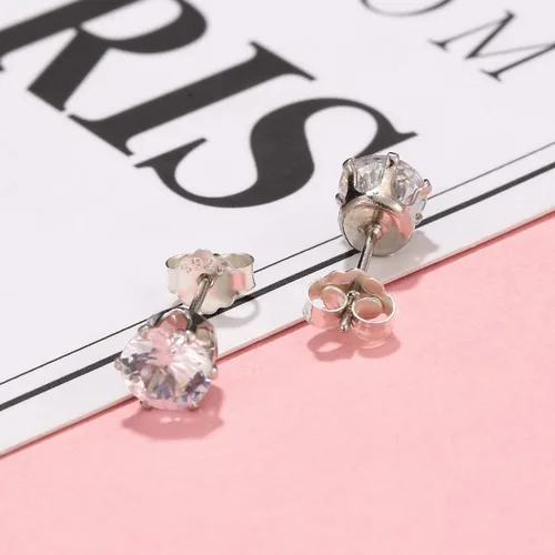 Vista 7 de S925 Parte trasera de aretes de plata de ley de repuesto para tachuelas, 12 piezas/6 pares de respaldos de aretes perforados seguros para postes