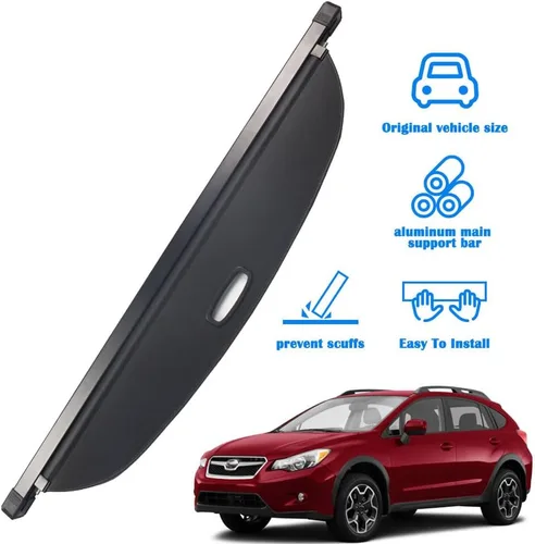 Vista 2 de Marretoo Cubierta de carga retráctil para Subaru Impreza 2014-2016 y accesorios de cubierta de maletero negra Crosstrek XV 2013-2017