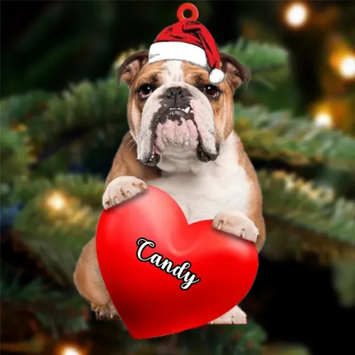 Vista 135 de Amantes de los perros de Navidad, corazón de perro de Navidad disponible para muchos perros Malamute de Alaska, adorno de Navidad, adorno