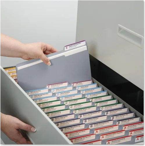 Vista 2 de SMD12334 SMEAD 12334 - Carpetas de archivos de color gris con pestaña reforzada