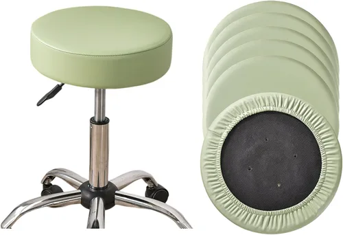 Vista 38 de HAOYONG Juego de 4 fundas redondas para taburetes de bar, impermeables, de poliuretano, fundas elásticas para taburetes de bar, fundas para sillas