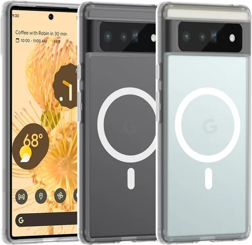 Vista 12 de TIANNIUKE Funda Magnética para Google Pixel 6, Transparente y Resistente al Amarilleo, Compatible con MagSafe, Funda Protectora Antigolpes de Ajuste