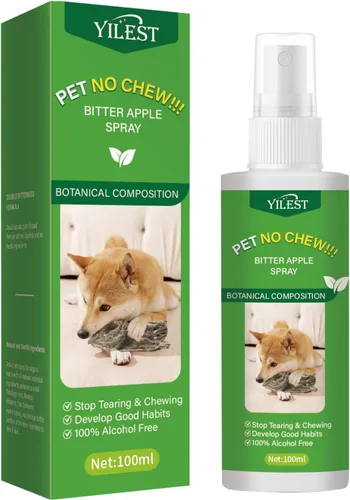 Spray sin masticar para perros – Spray de manzana amarga para perros para dejar de masticar muebles – Zapatos, evita lamer vendajes, spray seguro