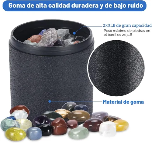 Vista 2 de Leegol Electric Rock Tumbler de Doble Tambor 6 Libras Pulidor Lapidario