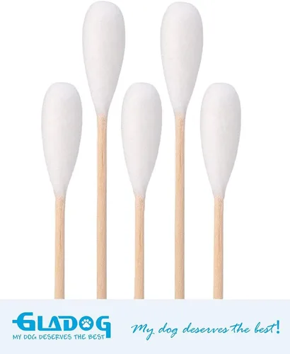 Vista 3 de GLADOG Capullos de algodón grandes profesionales de 6 pulgadas para perros, especialmente diseñados con mango de bambú, grandes medios seguros