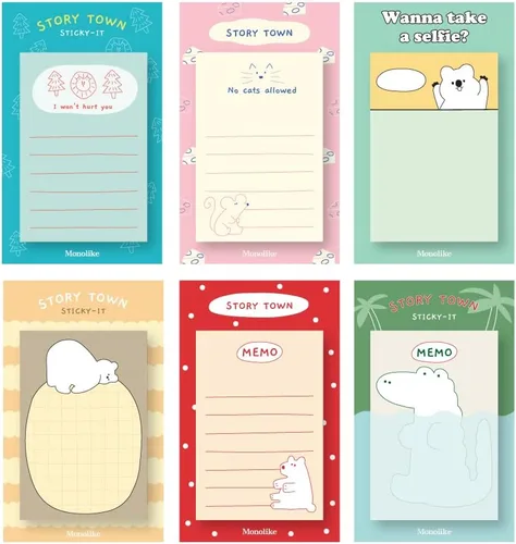 Vista 30 de Monolike Art Sticky-It - Juego de bloc de notas autoadhesivo, 50 hojas