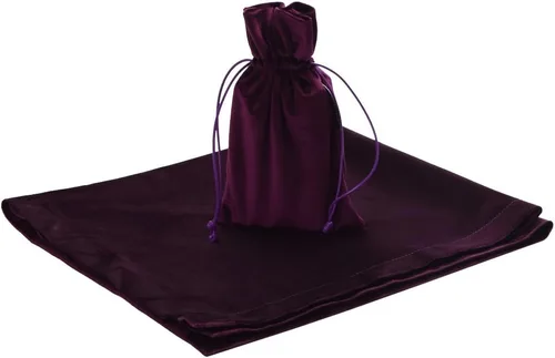 Vista 14 de BLESSUME Wizard Tarot Mantel y bolsa Cuadrado Azul Tarot Paño Negro