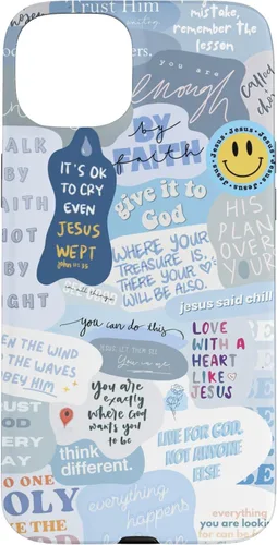 Vista 9 de Funda estética para iPhone 12 mini de versículos de la Biblia cristiana con frases positivas