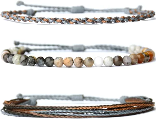 Vista 41 de Pulsera curativa hecha a mano con cuentas de piedra natural, regalo para hombres, pulsera de cuerda ajustable