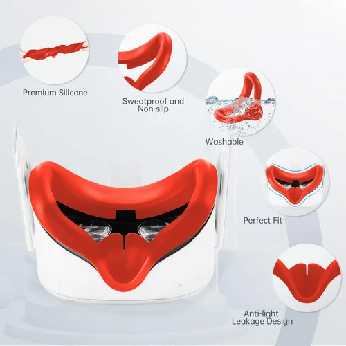 Vista 4 de Accessories for Oculus Quest 2All in One VR Headset Silicone Face CoverVR Shell CoverQuest 2 Touch Controller Grip CoverProtective Lens